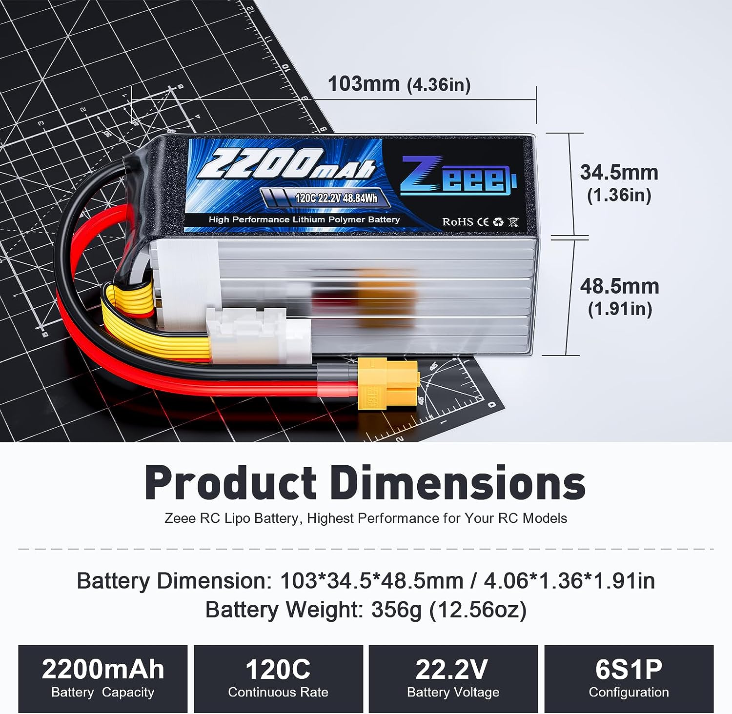 Zeee 6S 2200mAh Lipo Battery 2 - đánh giá và giá 6S Lipo Battery 22.2V 5000Mah