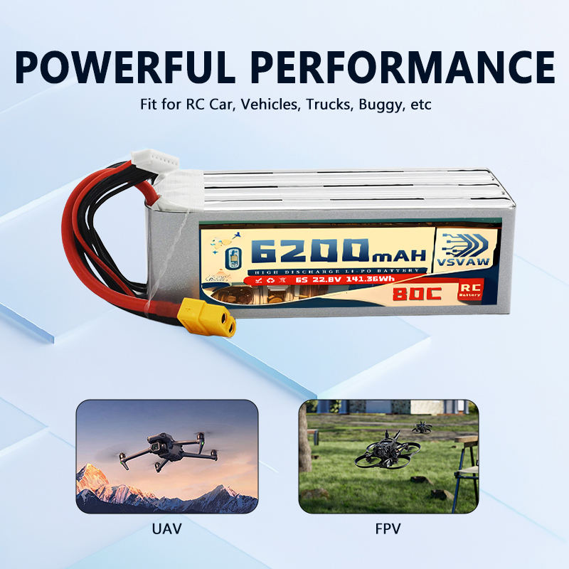 Upgraded VSVAW 6S 22.8V 80C/16 - đánh giá và giá 6S Lipo Battery 22.2V 5000Mah